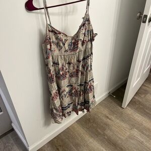 American Eagle Outfitters Beige and Red Floral Dress